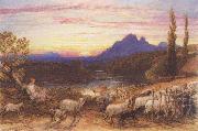 Samuel Palmer Till Vesper Bade the Swain Spain oil painting artist